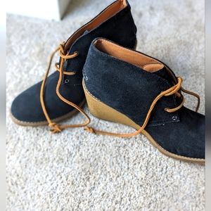 Sperry Wedge Harlow Brushed Leather Bootie Women Size 9